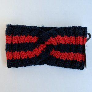 Cara New York Blue/Red Striped Chunky Knit Twisted Headscarf